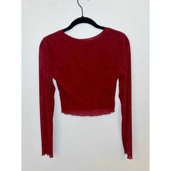 Red Sheer Crop Top - Picture 3 of 3